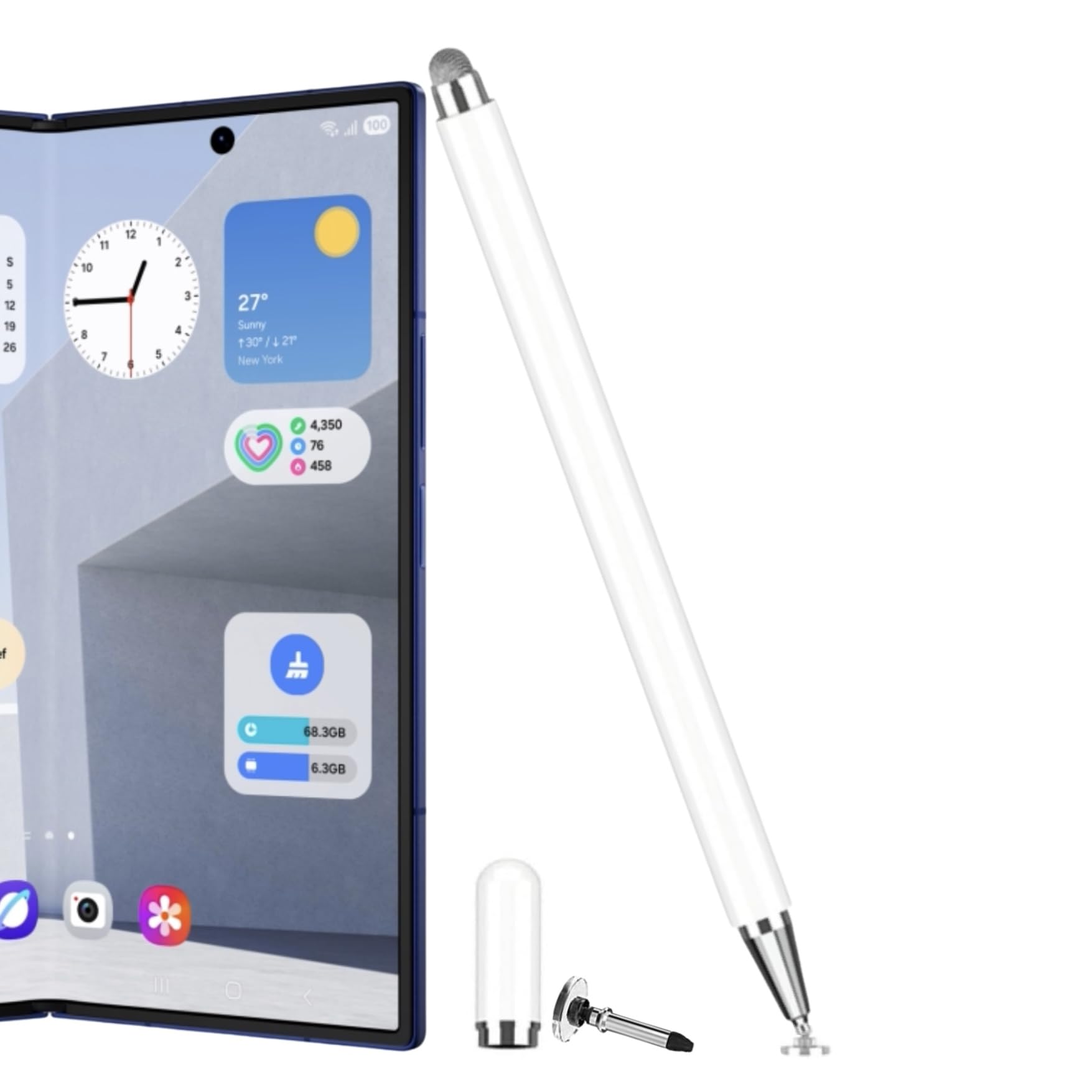 ライトブルースマートフォン 本体 S Pen付き サムスン純正ケース Galaxy Z Fold5 Slim S pen Case（Icy Blue